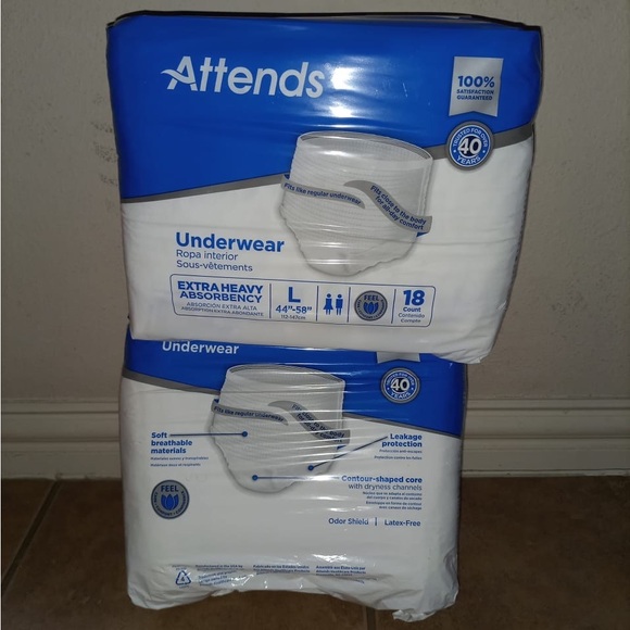 2 Packs of Attends Disposable Underwear Unisex - Picture 1 of 3